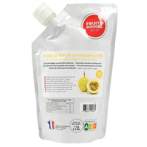 Home Chocolate Factory: Fruits Rouge Passion Fruit Puree 10% Sugar - 1kg