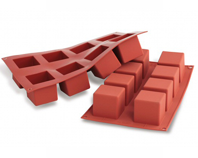 Silikomart Silicone Bakeware Square Cube Mold 1.4 Oz, 35mm X 35mm
