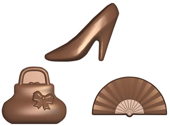 Cabrellon Shoe, Bag, Fan Polycarbonate Chocolate Mould