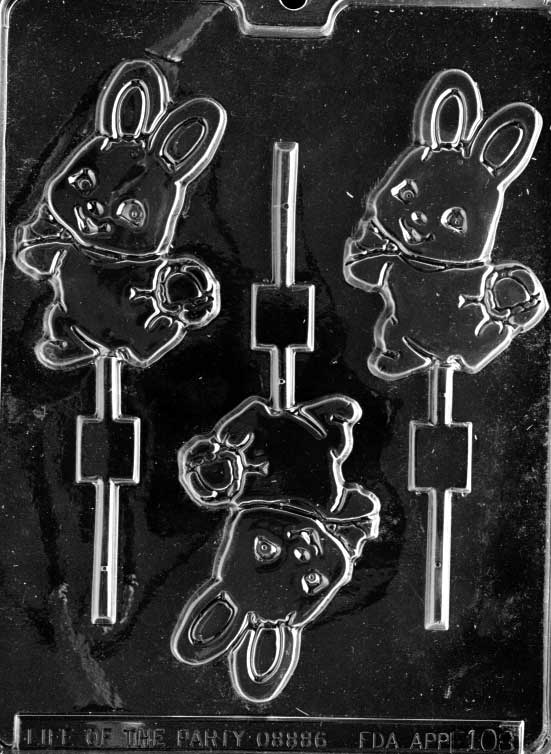 Cute Easter Bunny with Basket Chocolate Mould