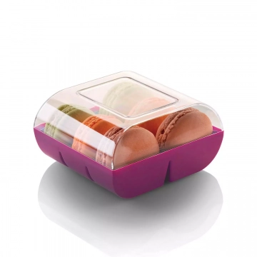 Silikomart Macado - Plastic Packaging for 6 Macarons / Fushia - pack of 90