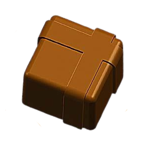 Deco-Relief Rounded Square Praline With Cross Polycarbonate Mould