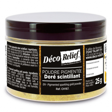 Deco relief Pigmented sparkling Gold powder 25gr
