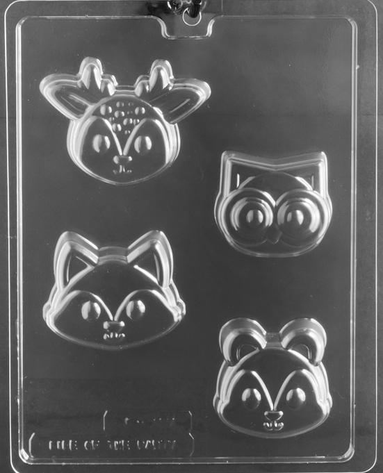Woodland Animal Faces Chocolate Mould