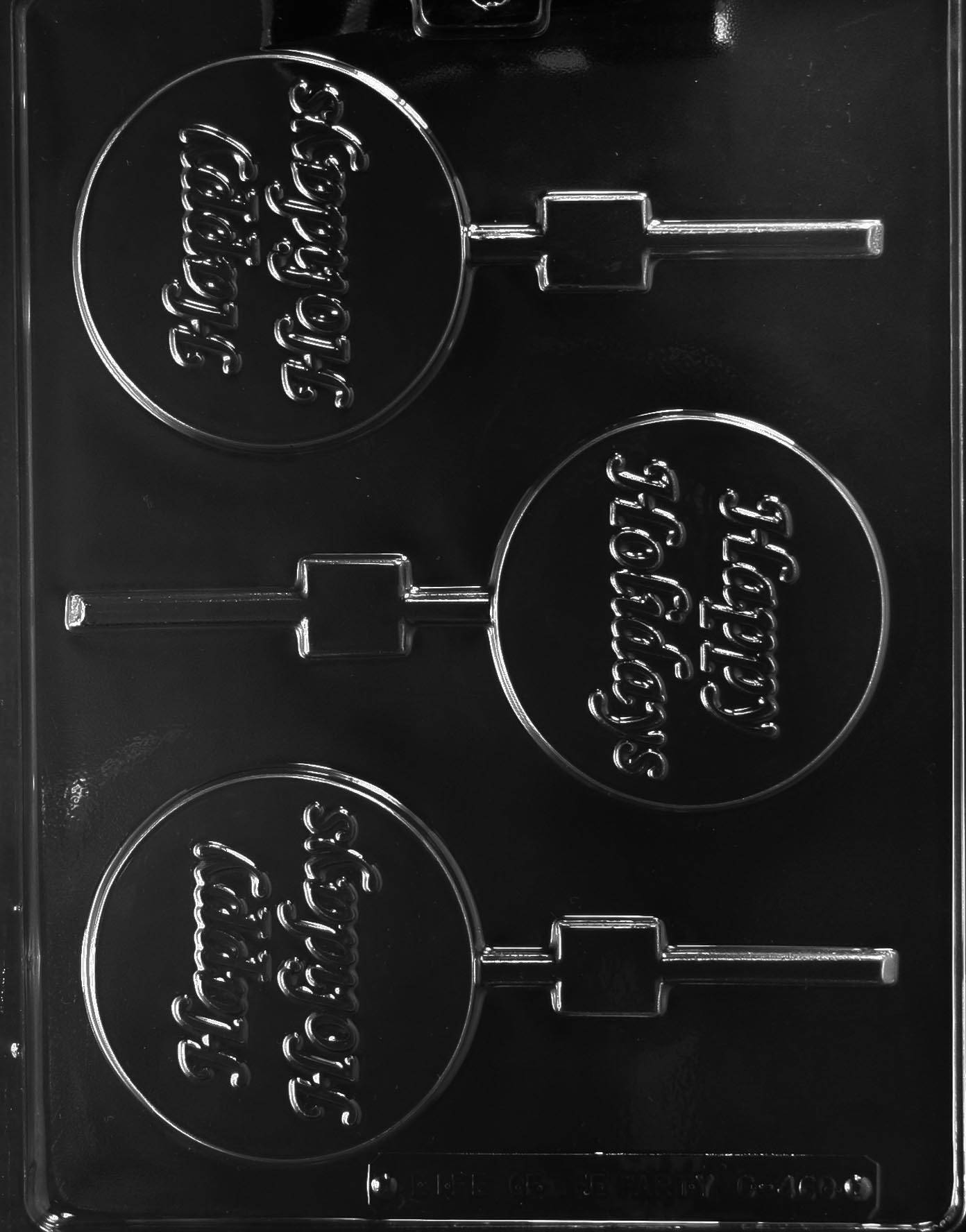 Happy Holidays Lollipop Chocolate Mould
