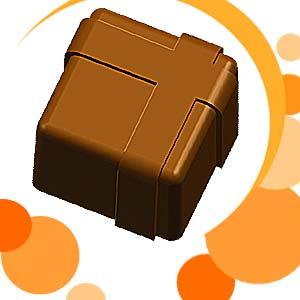 Deco-Relief Rounded Square Praline With Cross Polycarbonate Mould