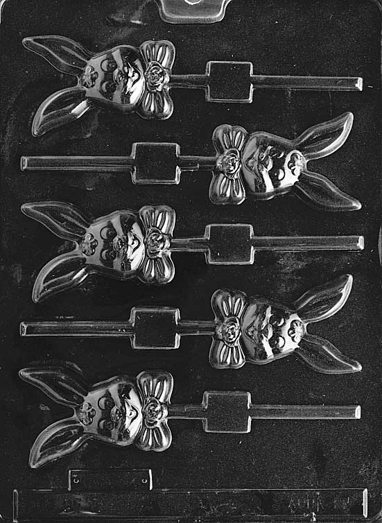 Smiling Long Earred Easter Bunny Lollipop Chocolate Mould