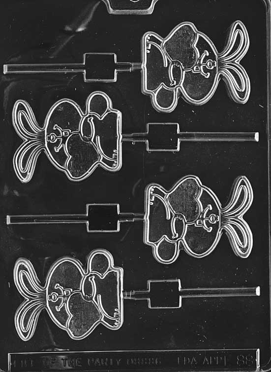 Easter Bunny with Heart Lollipop Chocolate Mould
