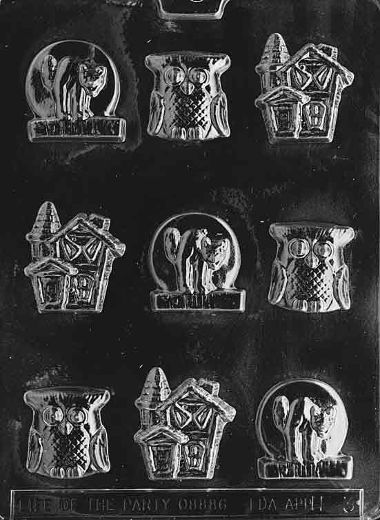 Assorted House, Cat & Owl Chocolate Mould