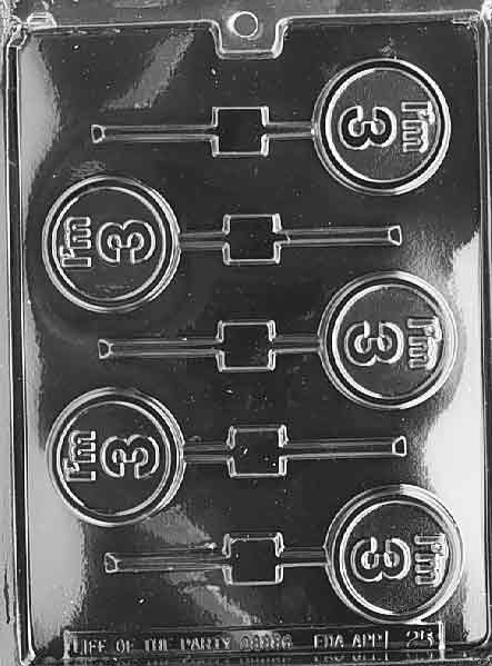 I'm 3 Lollipop Chocolate Mould