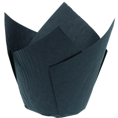 200 Black Tulipcup Baking Cups 80mm high