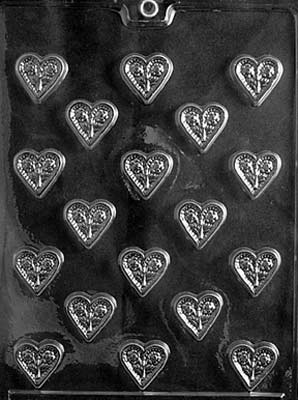Bite Sized Heart with Flowers Chocolate Mould