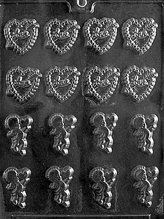 Bite Sized Hearts and Cupids Chocolate Mould