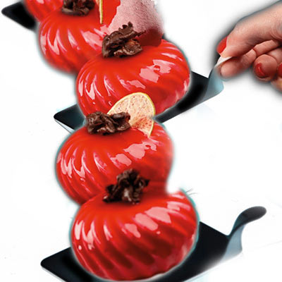 Pavoni Square Monoportion Cake Bases / Trays - Black