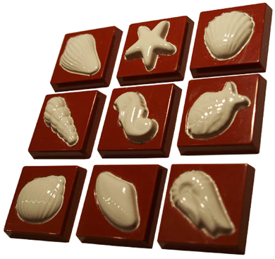 Cabrellon 67g - Set of 9 x 7.5g Seashells Tasting Bars Polycarbonate Chocolate Mould