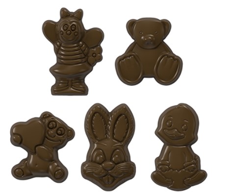Implast Assorted Flat Animals Polycarbonate Chocolate Mould