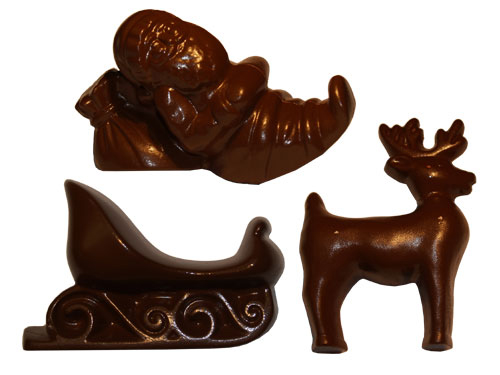 Santa Sleigh Reindeer Polycarbonate Chocolate Mould Home Reindeer Polycarbonate Chocolate Mould