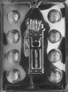 Golf Caddy and Balls Chocolate Mould