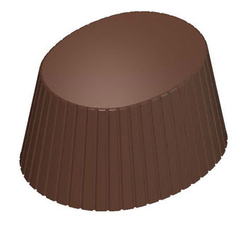 Cabrellon Fluted Oval Praline Polycarbonate Chocolate Mould by Home Chocolate Factory - professional pastry and chocolate equipment