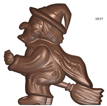 Cabrellon Witch/Broomstick Polycarbonate Chocolate Mould by Home Chocolate Factory - professional pastry and chocolate equipment