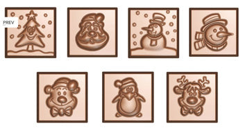 Cabrellon Assorted Xmas Tasting Squares Polycarbonate Chocolate Mould