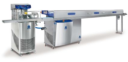 SELMI TUN800 300mm wide Enrobing Line with Cooling Tunnel by Home Chocolate Factory - professional pastry and chocolate equipment