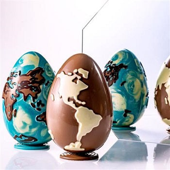 Martellato 185 mm World Easter Egg Thermoformed Chocolate Mould Set by Home Chocolate Factory - professional pastry and chocolate equipment