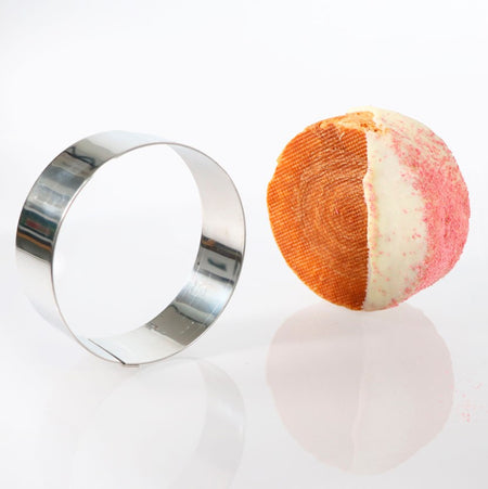 Martellato Round New York Roll Stainless Steel Ring - ø 100 mm x H 35 mm by Home Chocolate Factory - professional pastry and chocolate equipment