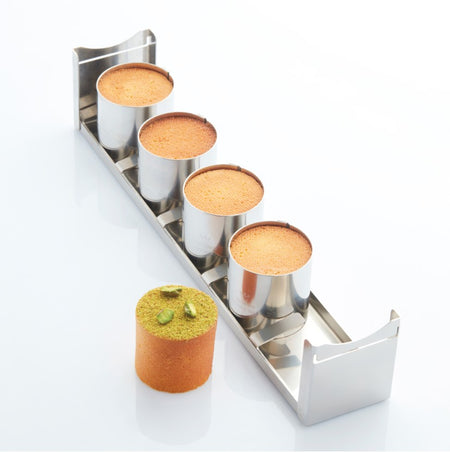 Martellato Mini Cylinder 5 Stainess Steel Travel Cake Mould Set - 5 by Home Chocolate Factory - professional pastry and chocolate equipment