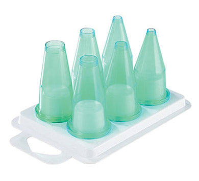 Mallard Ferriere Polycarbonate Piping Nozzles (Box of Six Assorted Plain Nozzles) by Home Chocolate Factory - professional pastry and chocolate equipment