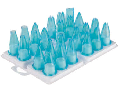 Mallard Ferriere Polycarbonate Piping Nozzles (Box of 24 Assorted Patissier Nozzles) by Home Chocolate Factory - professional pastry and chocolate equipment