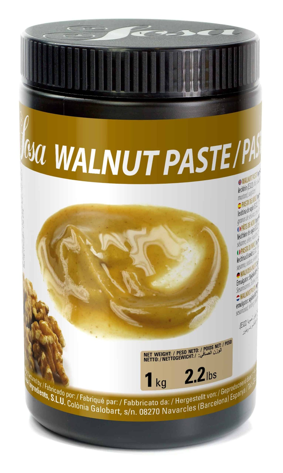 SOSA Pure Walnut Paste (1kg) by Home Chocolate Factory - professional pastry and chocolate equipment