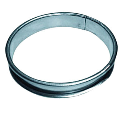 Mallard Ferriere Stainless Steel Tart Ring 22cm Dia x 2.1cm high (single) by Home Chocolate Factory - professional pastry and chocolate equipment