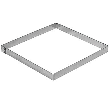 Mallard Ferriere Square Stainless Steel Frame 16cm x 16cm x 2cm high (single) by Home Chocolate Factory - professional pastry and chocolate equipment