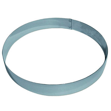 Mallard Ferriere Stainless Steel Mousse Ring 28cm Dia x 4.5cm high (single) by Home Chocolate Factory - professional pastry and chocolate equipment