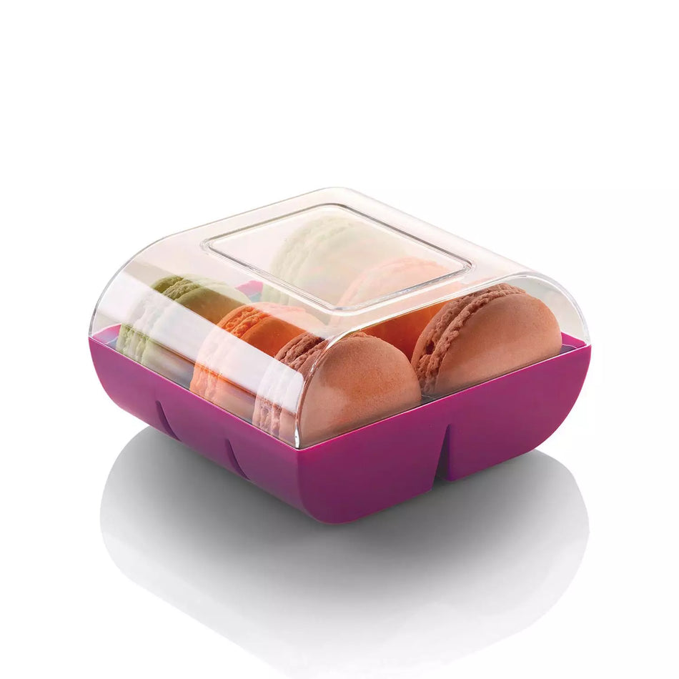 Silikomart Macado - Plastic Packaging for 6 Macarons / Fushia - pack of 90
