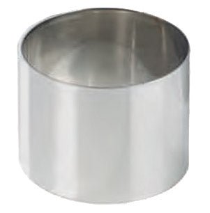 Mallard Ferriere Small Round Stainless Steel Frames 8cm Dia x 4.5cm high (pack of six) by Home Chocolate Factory - professional pastry and chocolate equipment