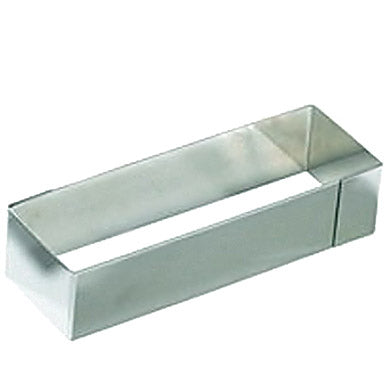 Mallard Ferriere Rectangular Stainless Steel Frame 12.5cm x 4cm x 3cm high (pack of six) by Home Chocolate Factory - professional pastry and chocolate equipment