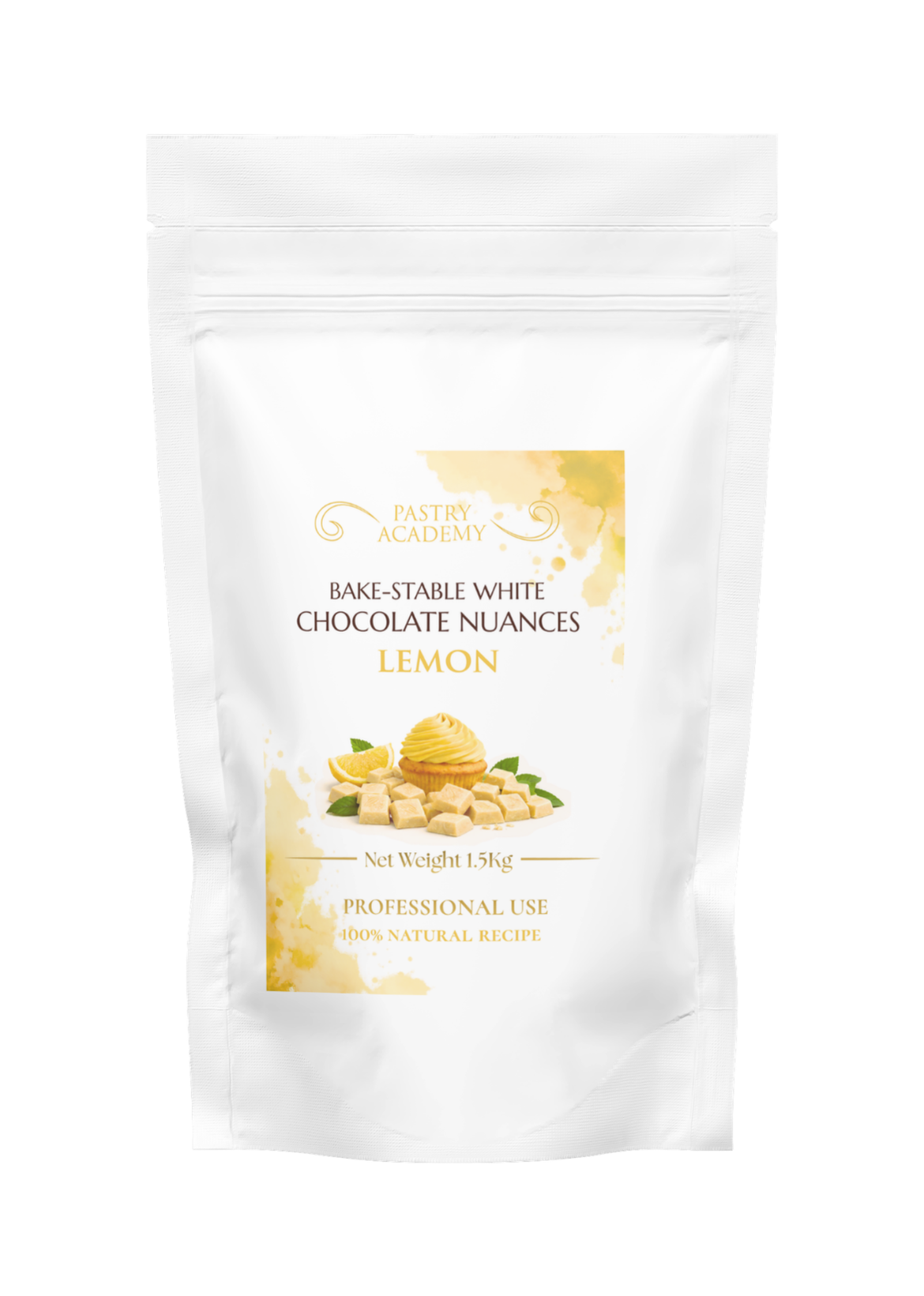 Nuance Lemon White Chocolate Chunks - 1.5kg by Home Chocolate Factory - professional pastry and chocolate equipment
