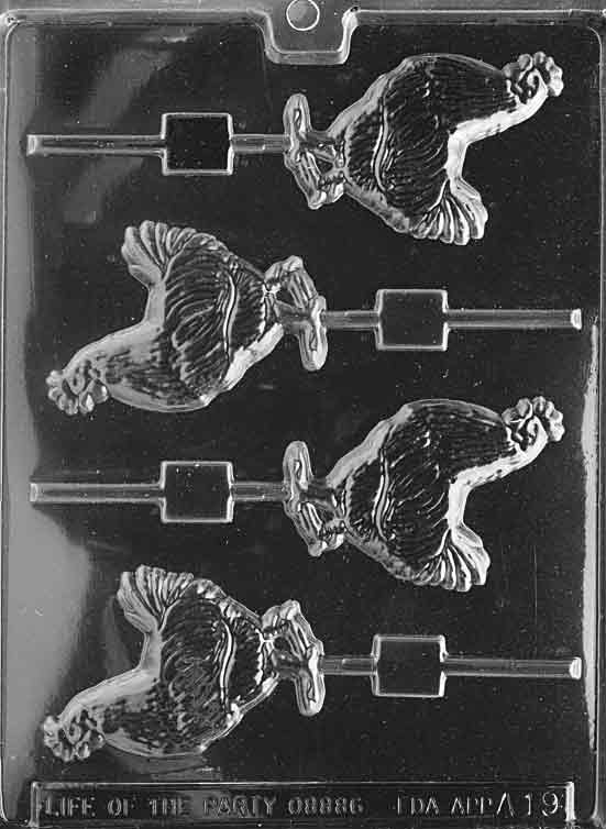 Roosters Lollipop Chocolate Mould by Home Chocolate Factory - professional pastry and chocolate equipment