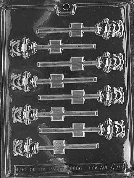 Small Teddies Lollipop Chocolate Mould by Home Chocolate Factory - professional pastry and chocolate equipment