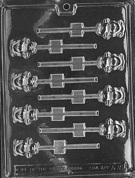 Small Teddies Lollipop Chocolate Mould by Home Chocolate Factory - professional pastry and chocolate equipment