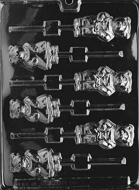 Mama and Papa Bear Lollipops Chocolate Mould by Home Chocolate Factory - professional pastry and chocolate equipment