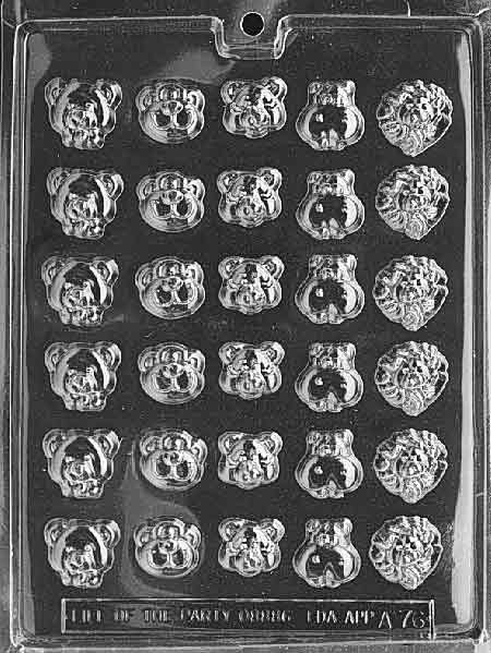 Animal Faces Chocolate Mould by Home Chocolate Factory - professional pastry and chocolate equipment