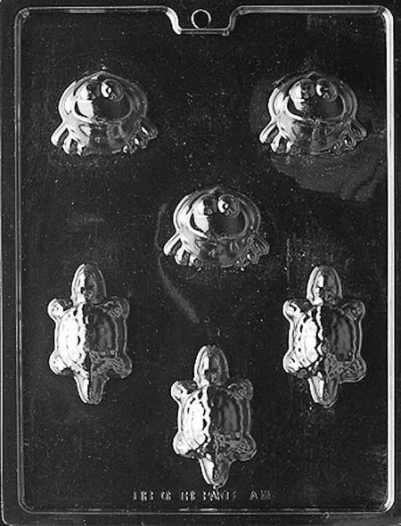 Frogs / Turtles Chocolate Mould by Home Chocolate Factory - professional pastry and chocolate equipment