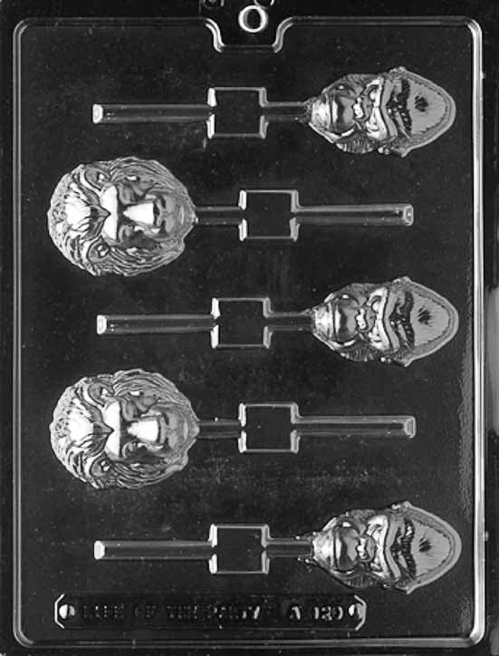 Jungle Animal Face Lollipops Chocolate Mould by Home Chocolate Factory - professional pastry and chocolate equipment