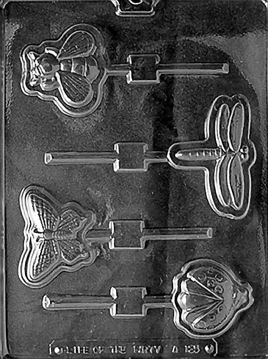 Garden Bugs Lollipop Chocolate Mould by Home Chocolate Factory - professional pastry and chocolate equipment
