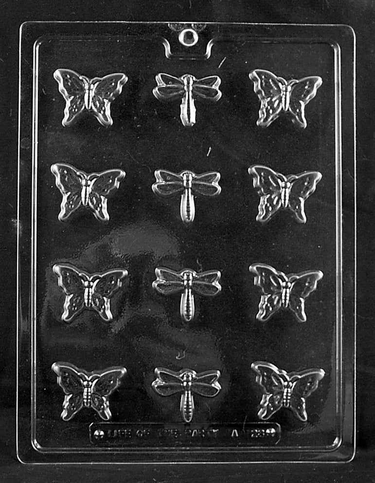Bite Size Butterflies and Dragonflies Chocolate Mould by Home Chocolate Factory - professional pastry and chocolate equipment