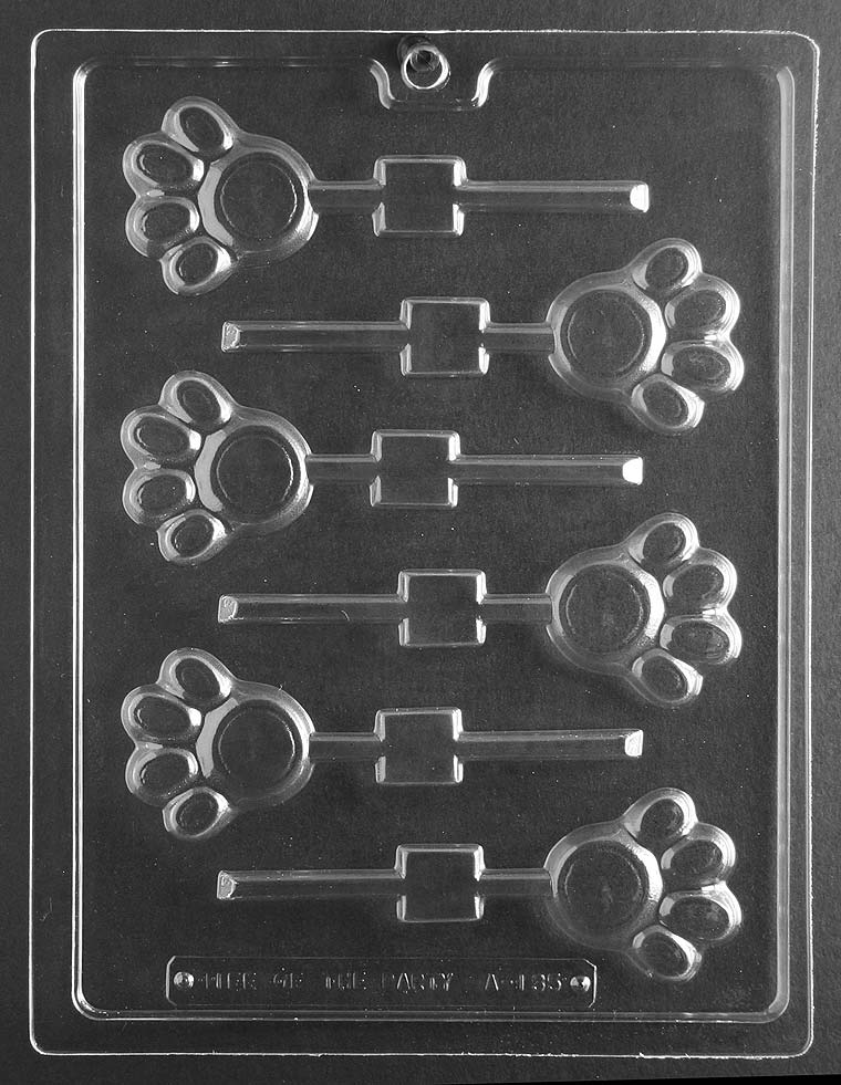 Paw Lollipop Chocolate Mould by Home Chocolate Factory - professional pastry and chocolate equipment