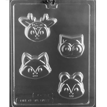 Woodland Animal Faces Chocolate Mould by Home Chocolate Factory - professional pastry and chocolate equipment